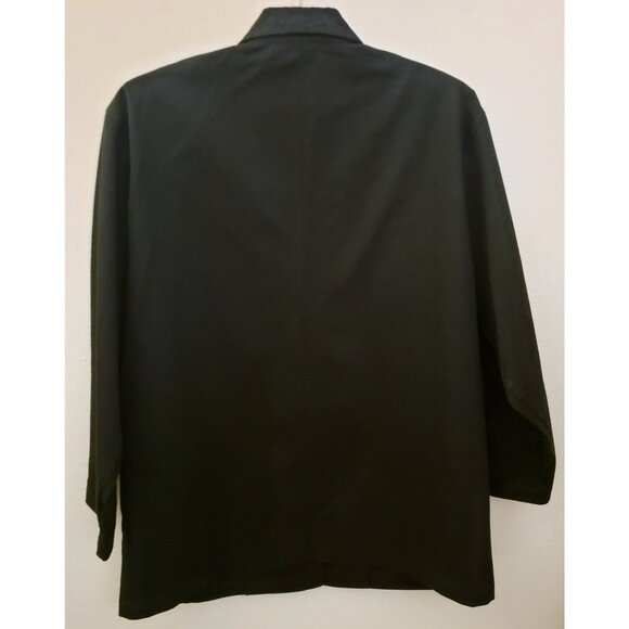 Lacy Afternoon Vintage Embelished Black Cotton Button Front Blazer Pockets 2X EU - Picture 7 of 10